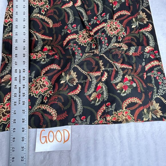 Harvé Benard Womens Black Floral Leaf Print Button Front Blazer Jacket Pockets - Picture 8 of 8